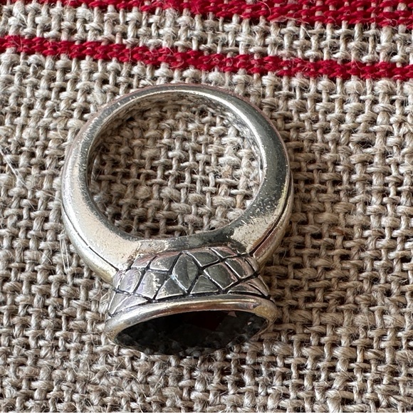 Modernist Smokey topaz and Sterling ring size 5.85 - Picture 5 of 9